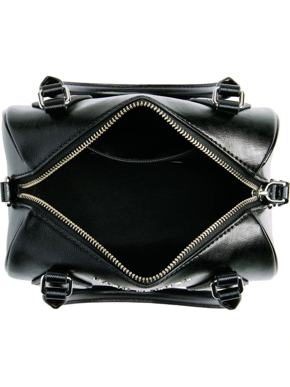 Marc Jacobs Black Leather Barrel Satchel with Logo Strap